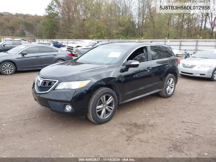 2013 Acura Rdx VIN: 5J8TB3H56DL012958 Lot: 40852637