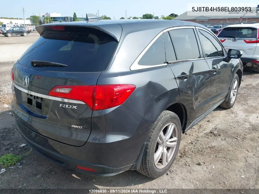 2014 Acura Rdx Technology VIN: 5J8TB4H58EL803953 Lot: 12096830