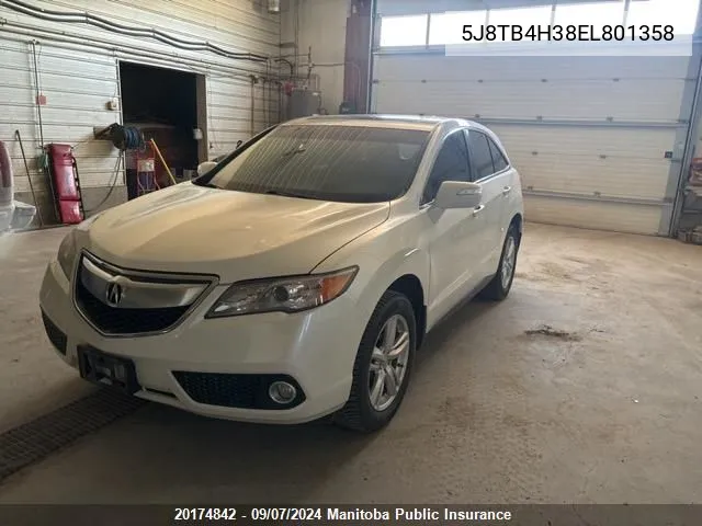 2014 Acura Rdx VIN: 5J8TB4H38EL801358 Lot: 20174842