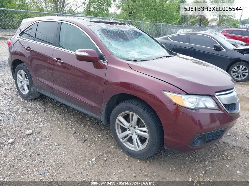 2014 Acura Rdx VIN: 5J8TB3H3XEL005544 Lot: 39419499