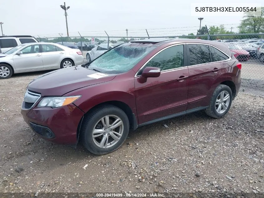 2014 Acura Rdx VIN: 5J8TB3H3XEL005544 Lot: 39419499