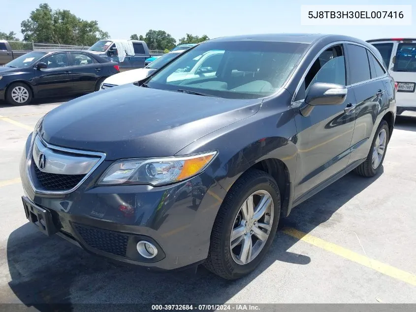 2014 Acura Rdx VIN: 5J8TB3H30EL007416 Lot: 39732684