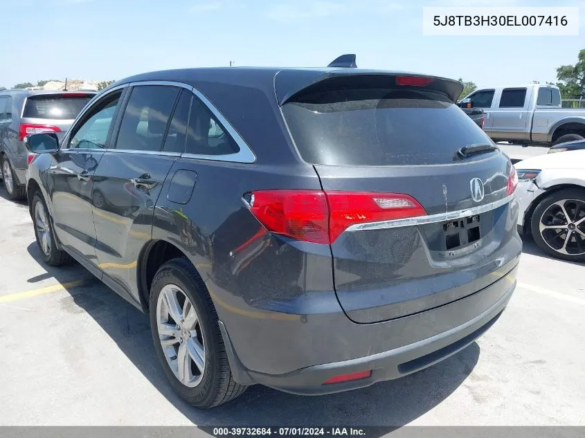 2014 Acura Rdx VIN: 5J8TB3H30EL007416 Lot: 39732684