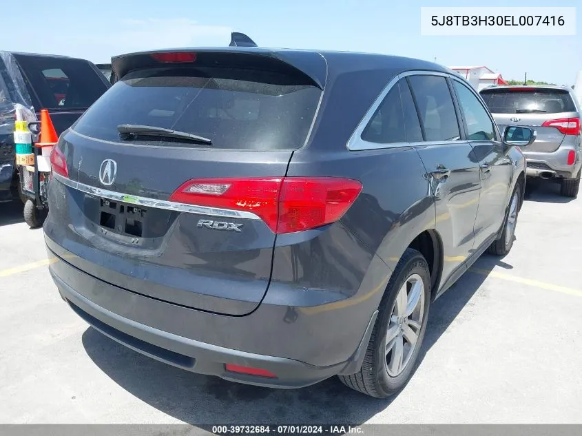 2014 Acura Rdx VIN: 5J8TB3H30EL007416 Lot: 39732684