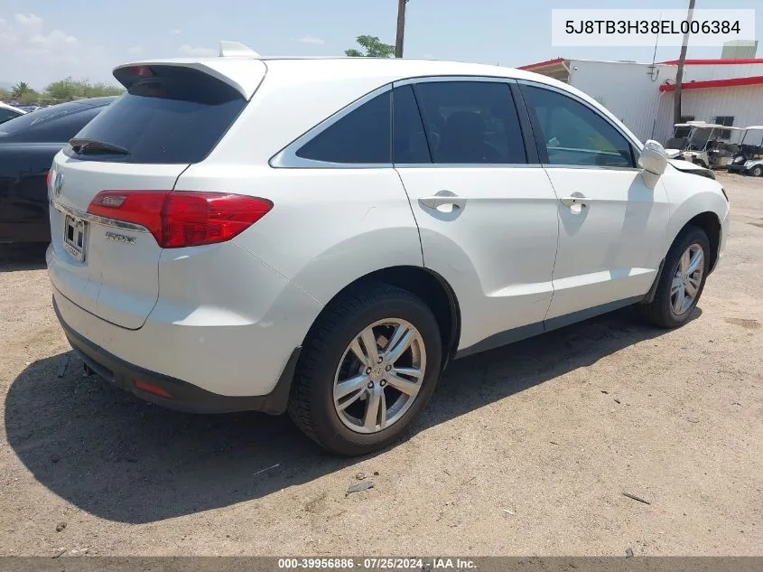 2014 Acura Rdx VIN: 5J8TB3H38EL006384 Lot: 39956886