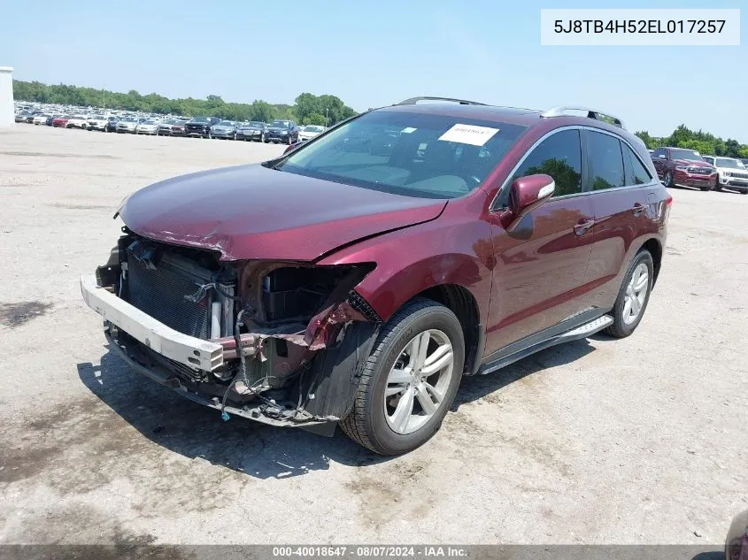 5J8TB4H52EL017257 2014 Acura Rdx