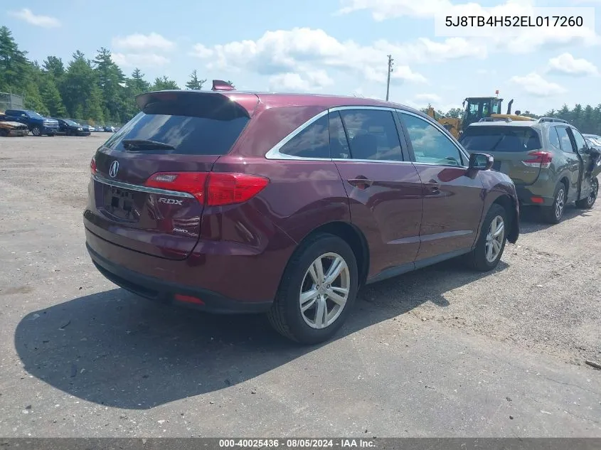 5J8TB4H52EL017260 2014 Acura Rdx