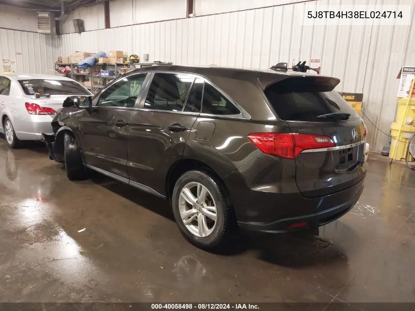 2014 Acura Rdx VIN: 5J8TB4H38EL024714 Lot: 40058498