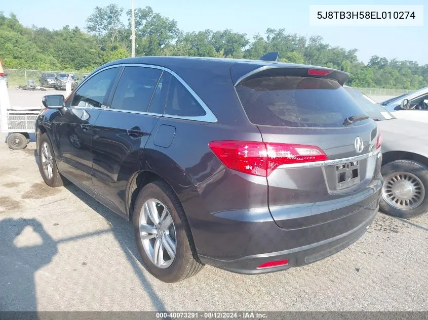 5J8TB3H58EL010274 2014 Acura Rdx