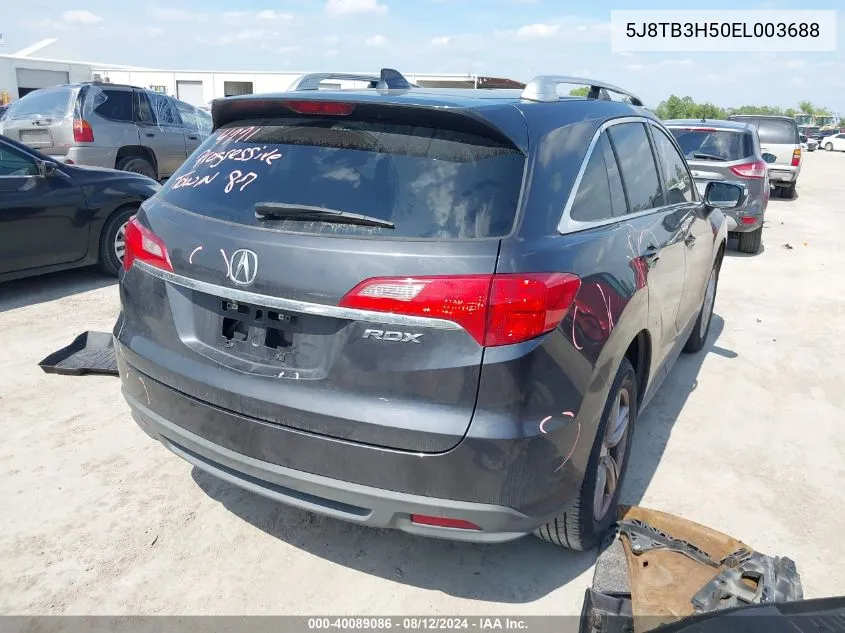 2014 Acura Rdx VIN: 5J8TB3H50EL003688 Lot: 40089086