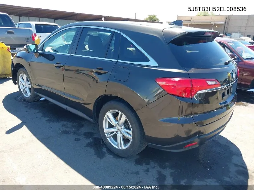 2014 Acura Rdx VIN: 5J8TB3H52EL008536 Lot: 40089224