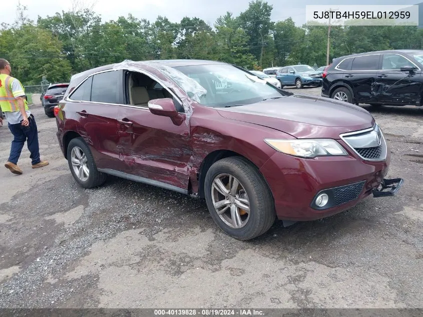 2014 Acura Rdx VIN: 5J8TB4H59EL012959 Lot: 40139828