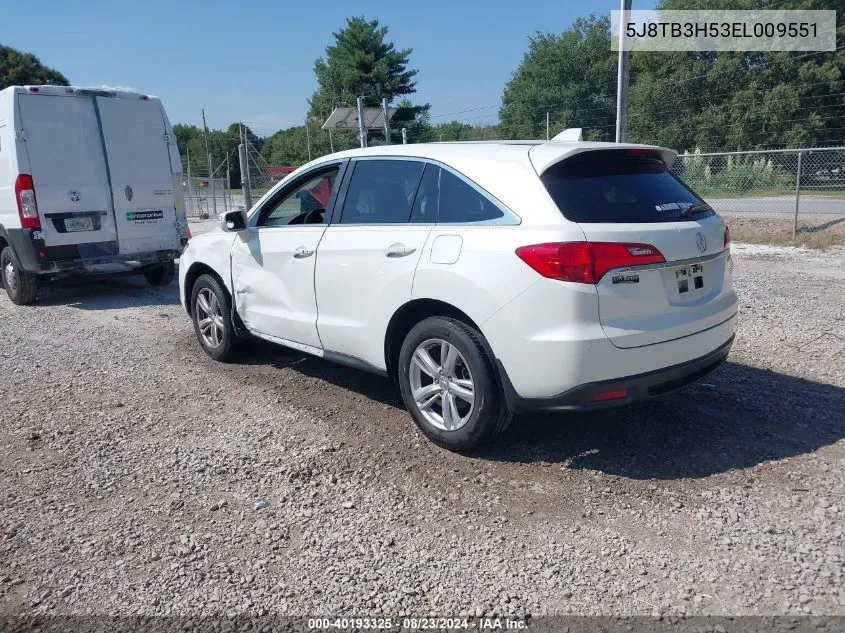 2014 Acura Rdx VIN: 5J8TB3H53EL009551 Lot: 40193325