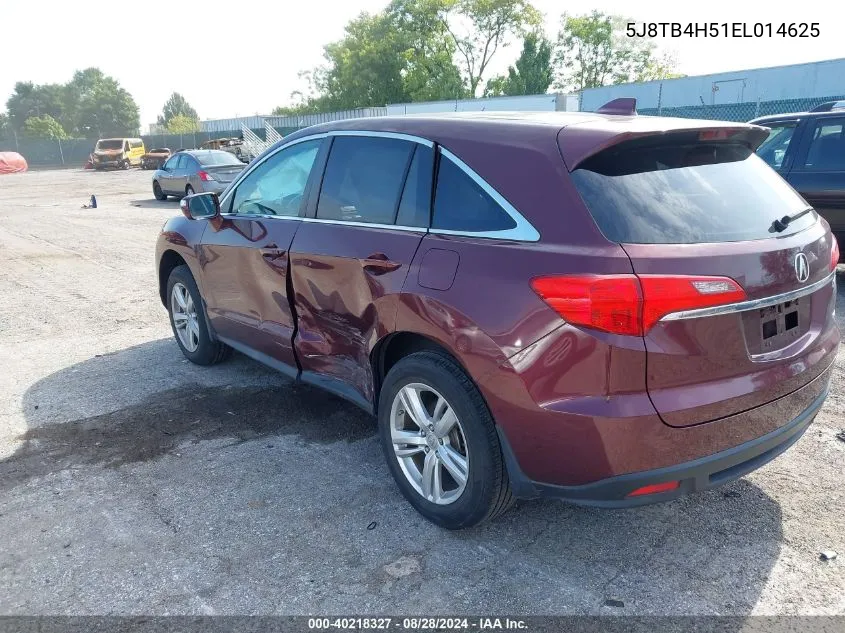 2014 Acura Rdx VIN: 5J8TB4H51EL014625 Lot: 40218327