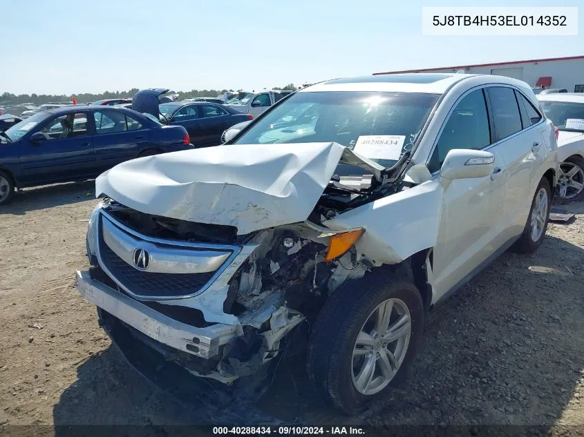 5J8TB4H53EL014352 2014 Acura Rdx