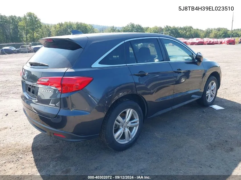 2014 Acura Rdx VIN: 5J8TB4H39EL023510 Lot: 40302072