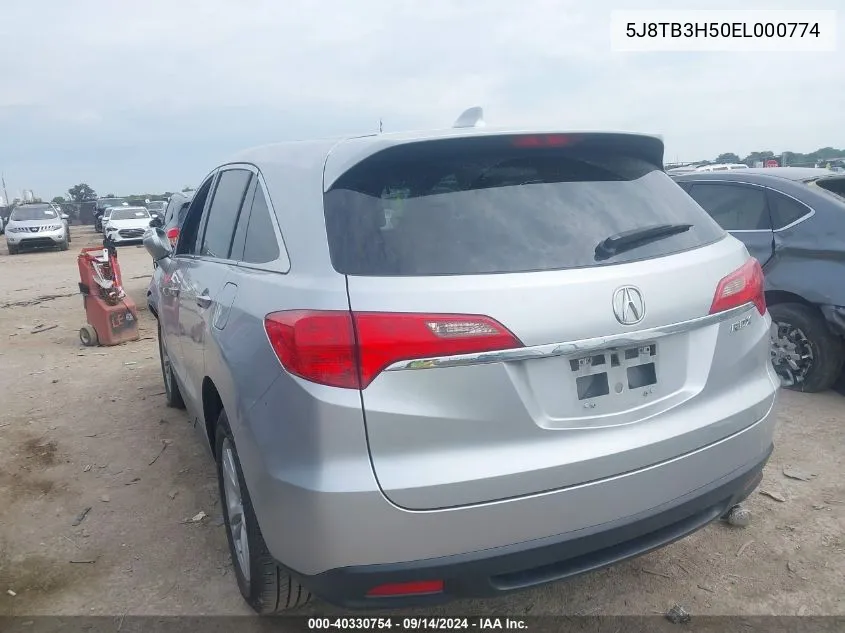 2014 Acura Rdx VIN: 5J8TB3H50EL000774 Lot: 40330754