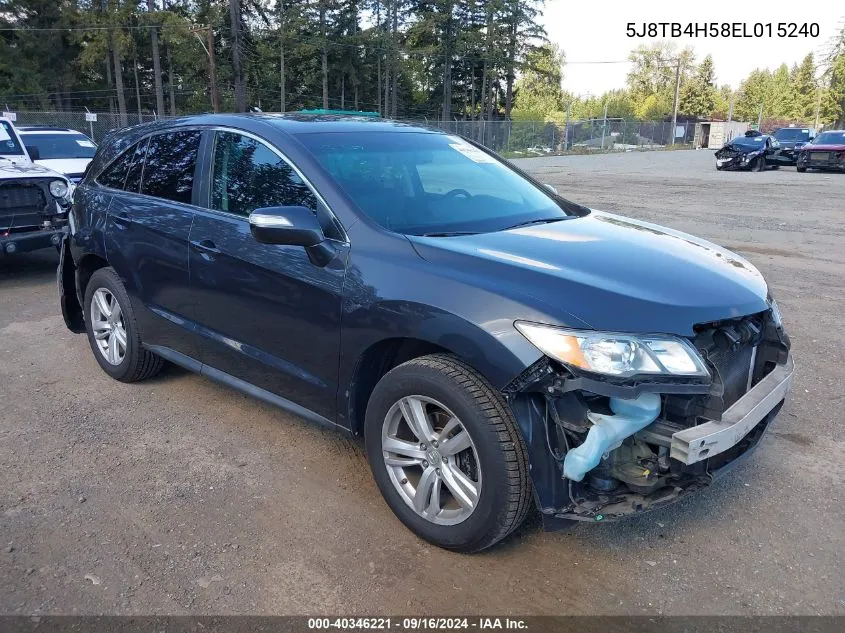 2014 Acura Rdx VIN: 5J8TB4H58EL015240 Lot: 40346221