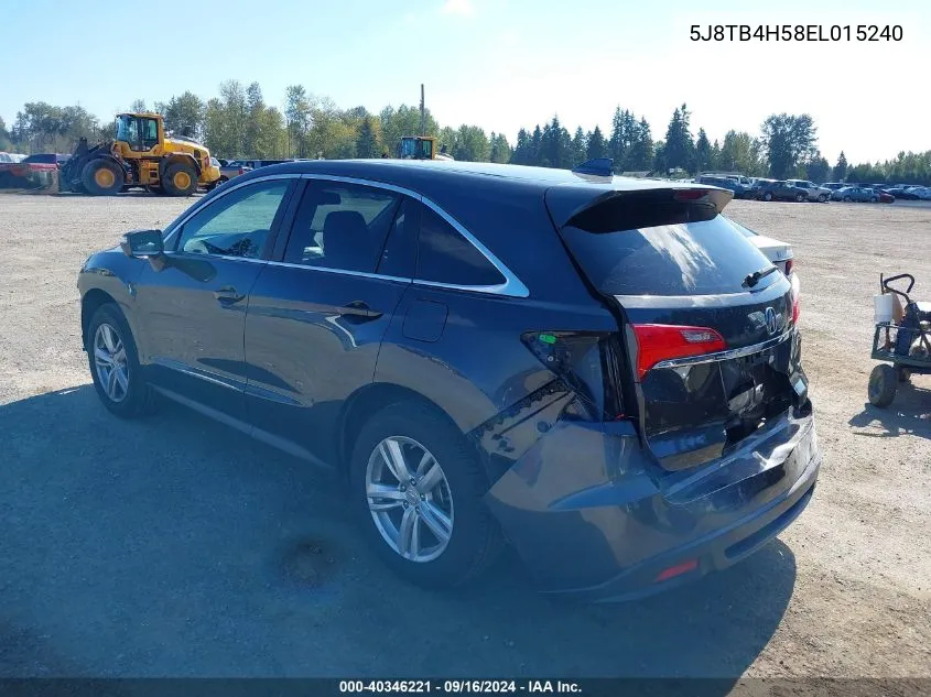 2014 Acura Rdx VIN: 5J8TB4H58EL015240 Lot: 40346221