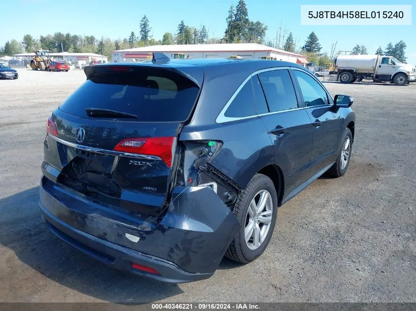 2014 Acura Rdx VIN: 5J8TB4H58EL015240 Lot: 40346221