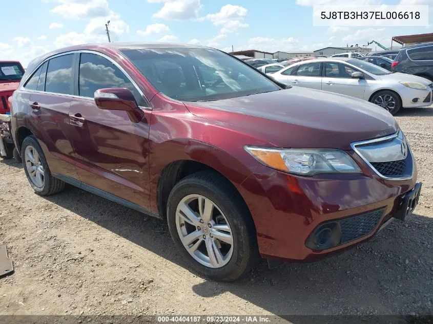 2014 Acura Rdx VIN: 5J8TB3H37EL006618 Lot: 40404187