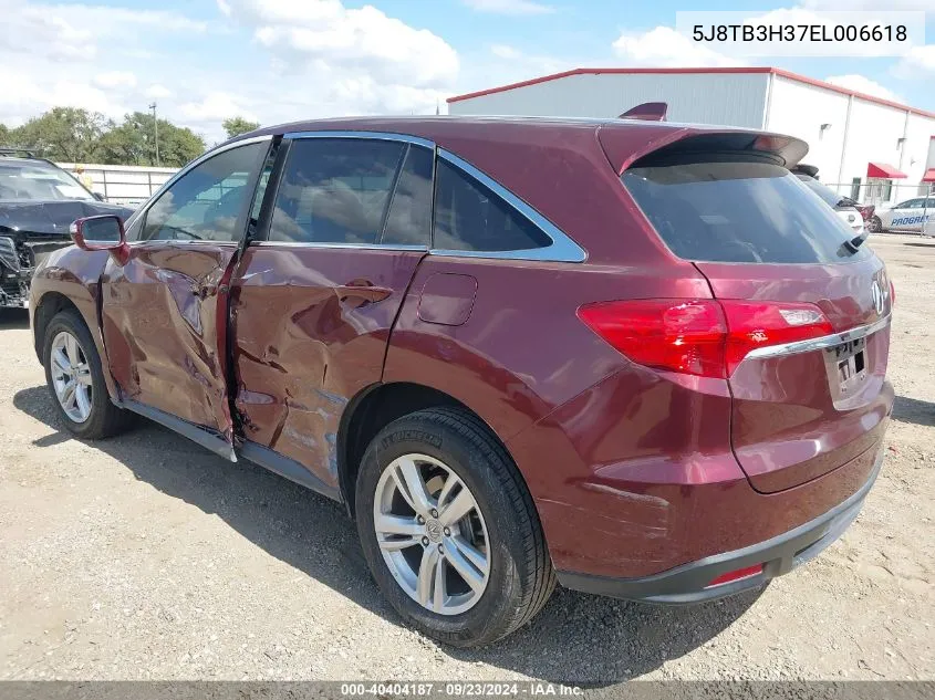 2014 Acura Rdx VIN: 5J8TB3H37EL006618 Lot: 40404187