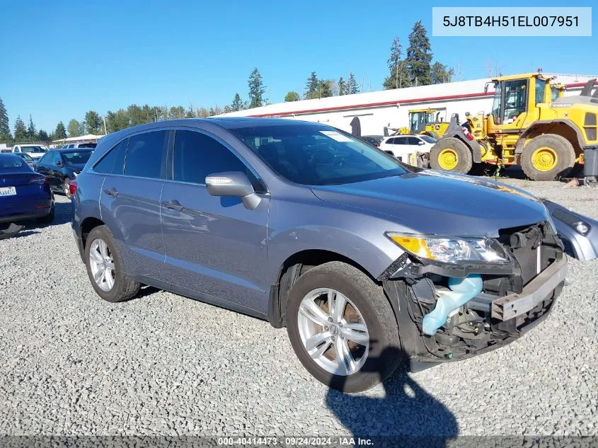 2014 Acura Rdx VIN: 5J8TB4H51EL007951 Lot: 40414473