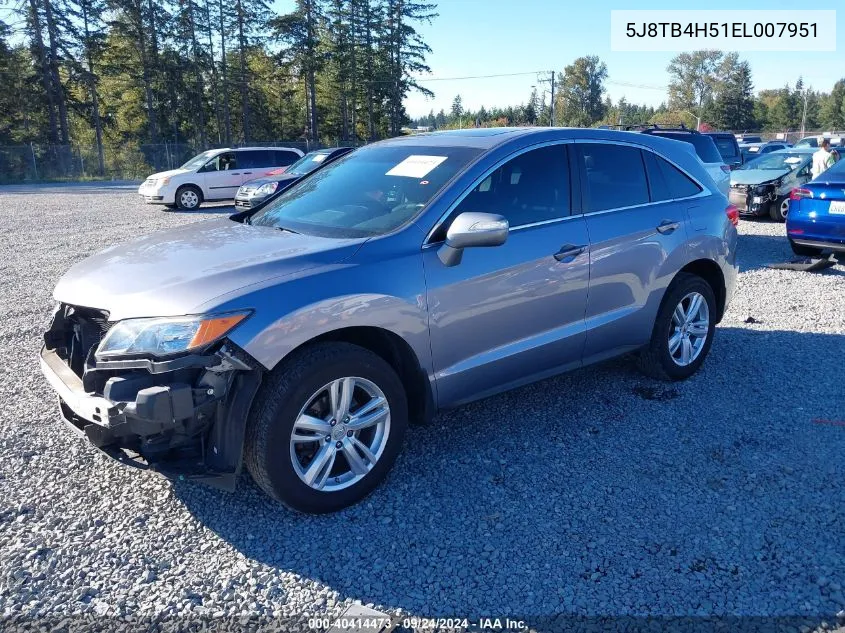 2014 Acura Rdx VIN: 5J8TB4H51EL007951 Lot: 40414473