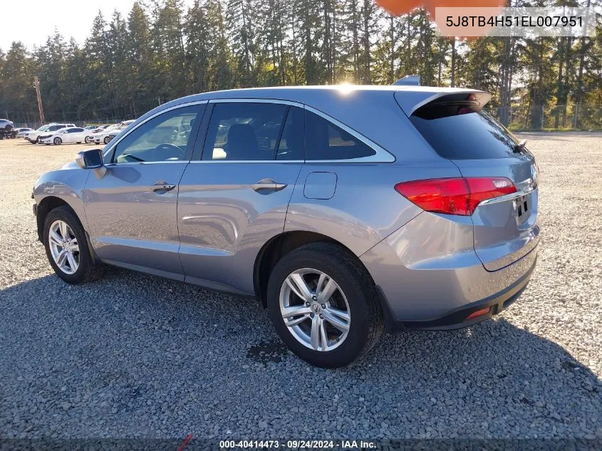 2014 Acura Rdx VIN: 5J8TB4H51EL007951 Lot: 40414473