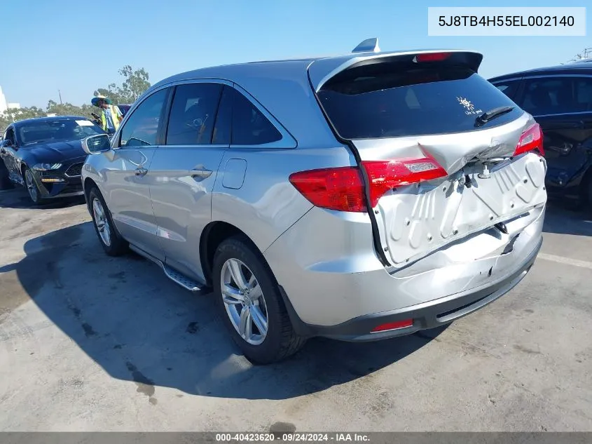 2014 Acura Rdx VIN: 5J8TB4H55EL002140 Lot: 40423620