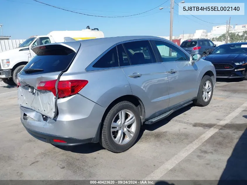 2014 Acura Rdx VIN: 5J8TB4H55EL002140 Lot: 40423620