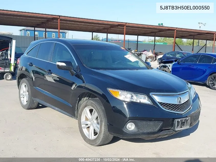 2014 Acura Rdx VIN: 5J8TB3H50EL000550 Lot: 40437230