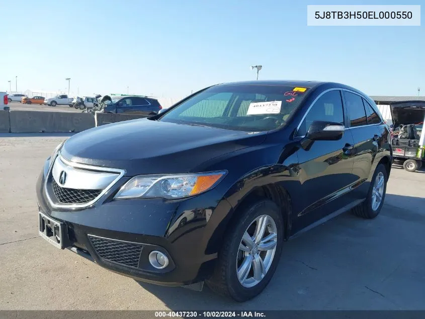 2014 Acura Rdx VIN: 5J8TB3H50EL000550 Lot: 40437230