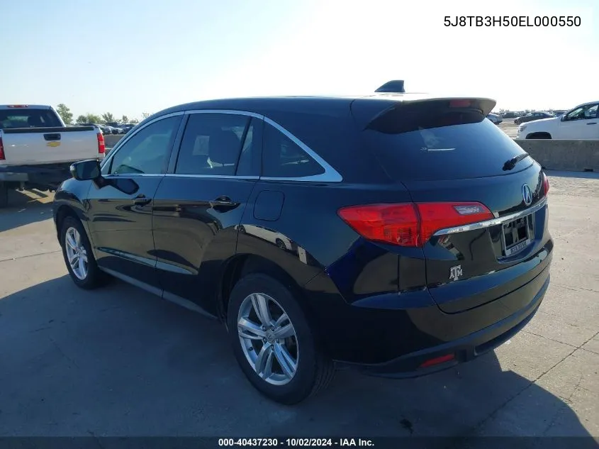 2014 Acura Rdx VIN: 5J8TB3H50EL000550 Lot: 40437230