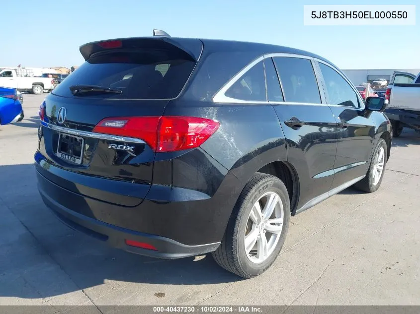 2014 Acura Rdx VIN: 5J8TB3H50EL000550 Lot: 40437230