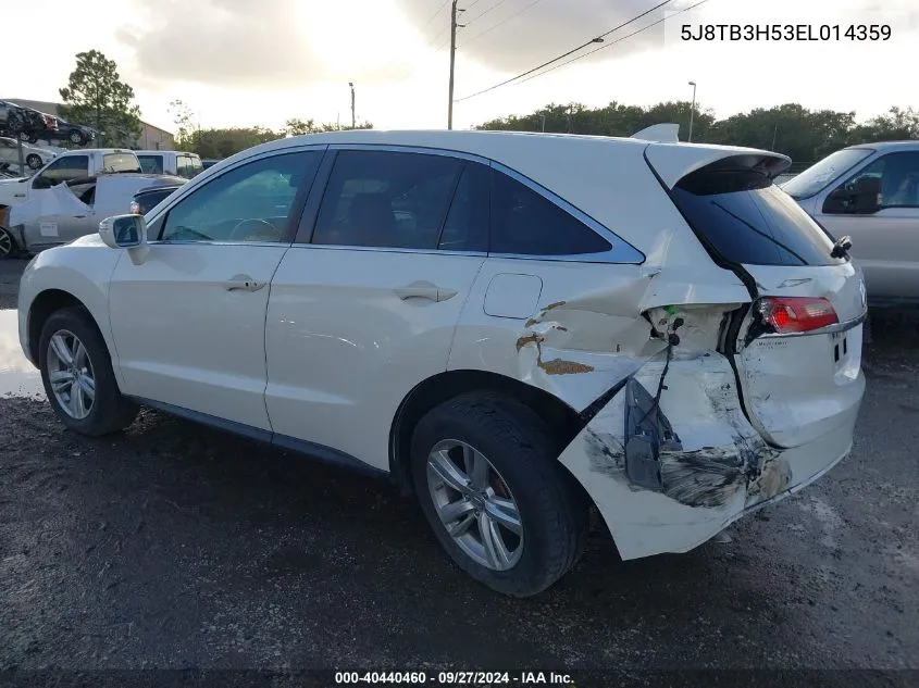 2014 Acura Rdx Technology VIN: 5J8TB3H53EL014359 Lot: 40440460