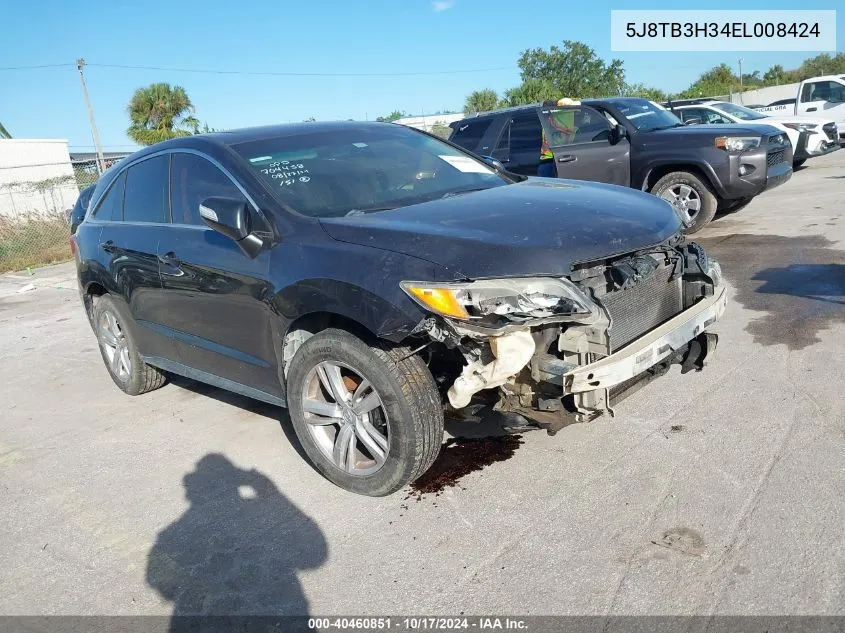 2014 Acura Rdx VIN: 5J8TB3H34EL008424 Lot: 40460851