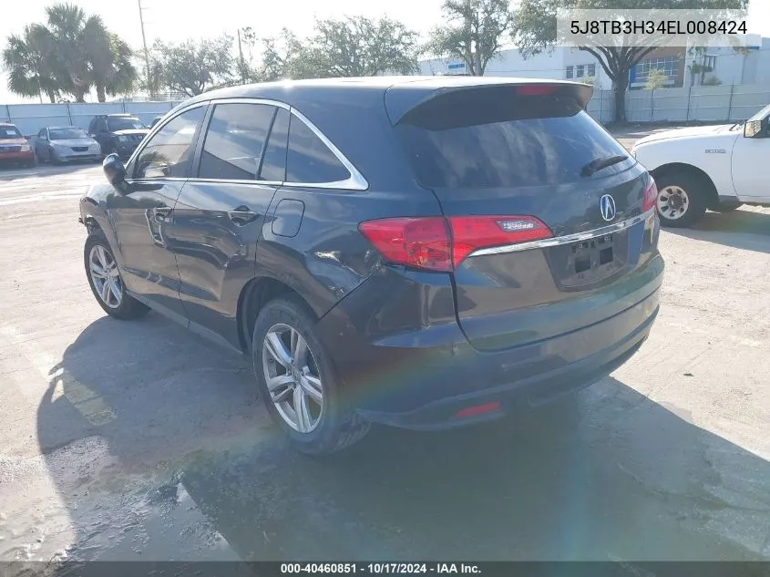 2014 Acura Rdx VIN: 5J8TB3H34EL008424 Lot: 40460851