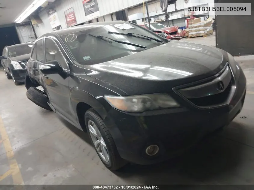 2014 Acura Rdx VIN: 5J8TB3H53EL005094 Lot: 40473732