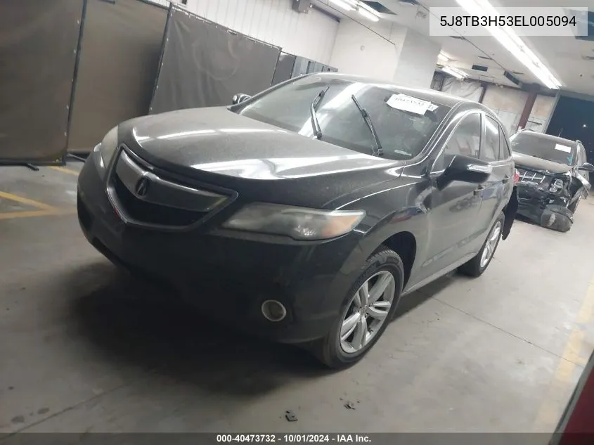 2014 Acura Rdx VIN: 5J8TB3H53EL005094 Lot: 40473732