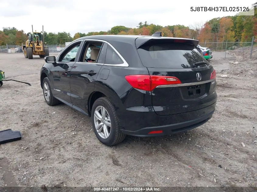 2014 Acura Rdx VIN: 5J8TB4H37EL025126 Lot: 40487247