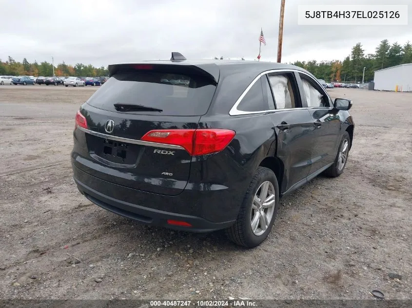 2014 Acura Rdx VIN: 5J8TB4H37EL025126 Lot: 40487247