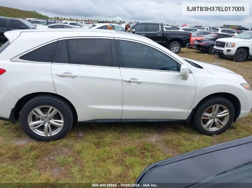 2014 Acura Rdx VIN: 5J8TB3H37EL017005 Lot: 40519550