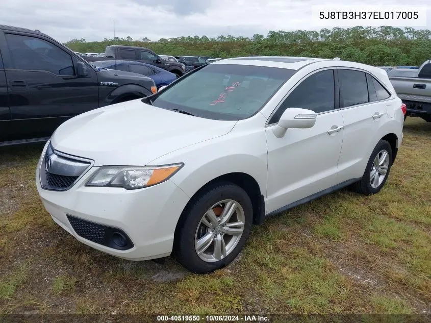 2014 Acura Rdx VIN: 5J8TB3H37EL017005 Lot: 40519550