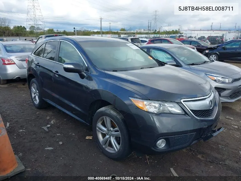 2014 Acura Rdx VIN: 5J8TB4H58EL008711 Lot: 40569487