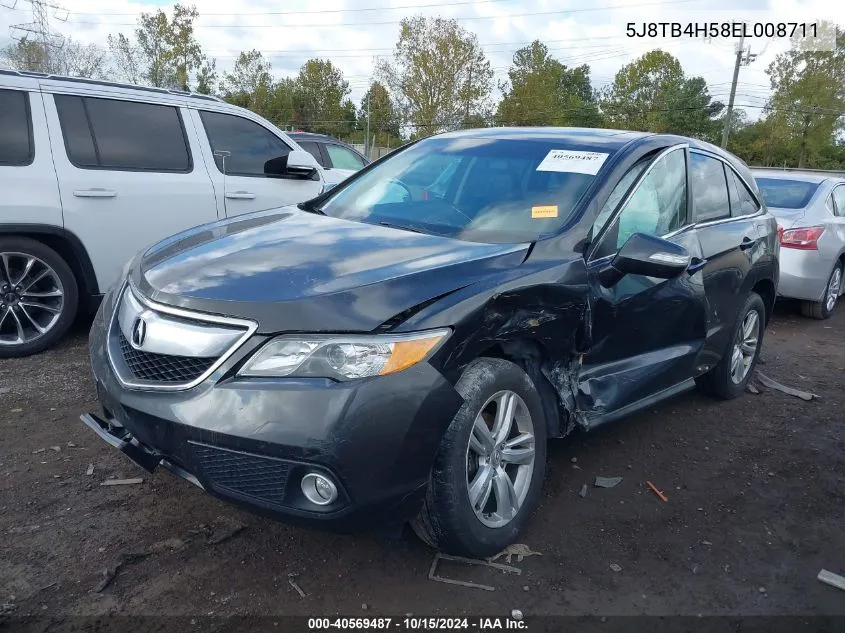 2014 Acura Rdx VIN: 5J8TB4H58EL008711 Lot: 40569487