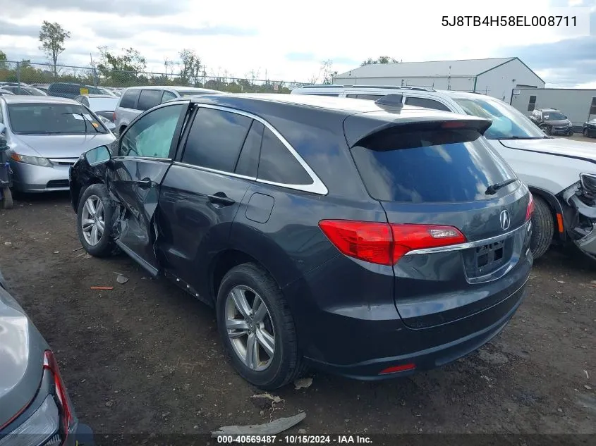 2014 Acura Rdx VIN: 5J8TB4H58EL008711 Lot: 40569487