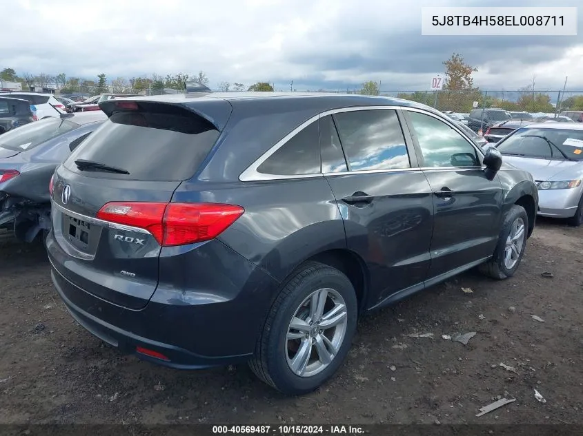 2014 Acura Rdx VIN: 5J8TB4H58EL008711 Lot: 40569487