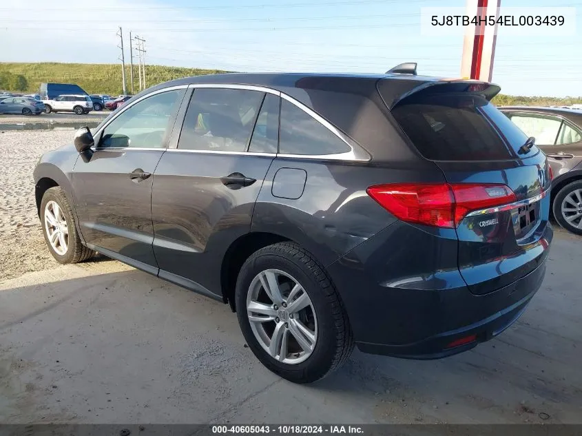 2014 Acura Rdx VIN: 5J8TB4H54EL003439 Lot: 40605043