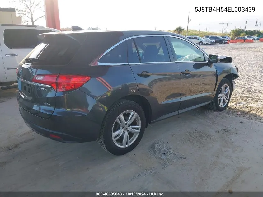 2014 Acura Rdx VIN: 5J8TB4H54EL003439 Lot: 40605043